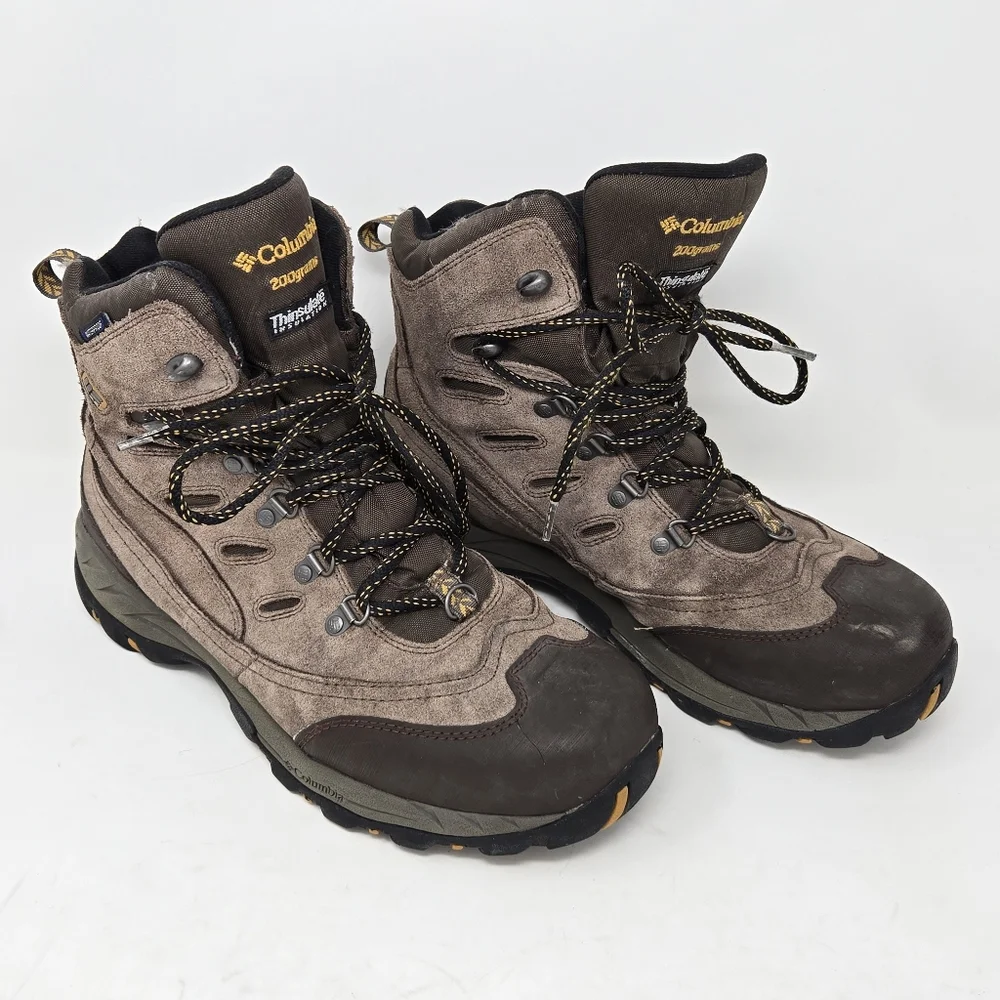 Columbia Men's Size 11 Icetrel II Brown Leather Waterproof Lace-Up Hiking Boots